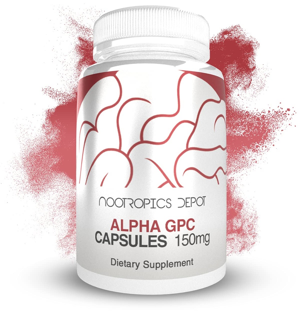 Nootropics Depot Alpha GPC קפסולות | 150 מ"ג | 60 Count | תוספי כולסטרול | תוספי בריאות המוח | תמיכה בתפקוד המוח הבריא