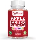 הרגישו בויטמינים גדולים של Apple Cider Vinegarmies - ACV עם האם לתמיכה מזיקה ו-Daily Wellness - טבעוני, non-GMO, 60 חניכיים