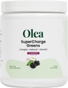Olea Supercharge Greens - Bloat Relief & ניקוי אנרגיה תמיכה - Yerba Mate + Probiotics + Enzymes + סיבים - No Sugar הוסיף - Gut Health Greens לשתות עבור Daily Digestion
