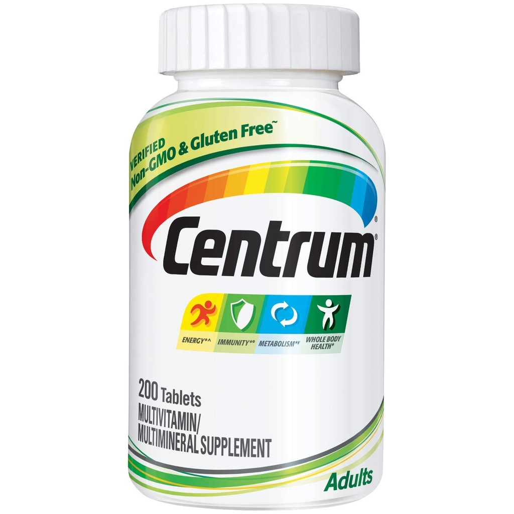 קומו מבוגר Multivitamin / Multimineral תוספת עם Antioxidants, Zinc, ויטמין D3 ו ויטמין B, Gluten Free, Non-GMO Ingredients - 200 Count Count