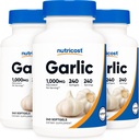 מזונות מזינים Garlic 1000 מ"ג, 240 Softgels (3 בקבוקים) - Odorless, Premiumten Gluten חינם תוסף