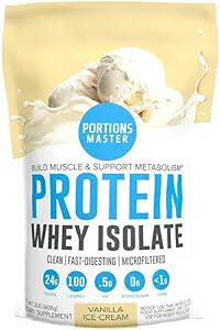 Master CFM אבקת חלבון Whey Isolate, 2 LB, 23g Low Carb, שומן נמוך, קר-Processed, Fast Absorbing, שריר ושיקום תמיכה (Vanilla Ice Cream)