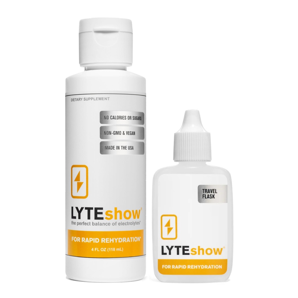 Lite Show - Electrolyte Drops for Rapid Rehydration + Digest + Brain + אנרגיה + Immunity | No Sugar | Trace מינרלים | Unflavored, Subtle מינרל Taste - 40 משרתים (Magnesium, Potassium, Zinc)