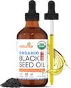 USDA Black Cumin Seed Oil אורגני - Nigella Sativa Black Seed שמן אורגני שמן אורגני קראד & Unrefined בבקבוק זכוכית - טבעוני, non-GMO Blackseed Nails & Hair growth Oils (4 oz)