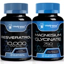 OD LABSRX Resveratrol קפסולות 10000 - מגנזיום Glycinate קפסולות