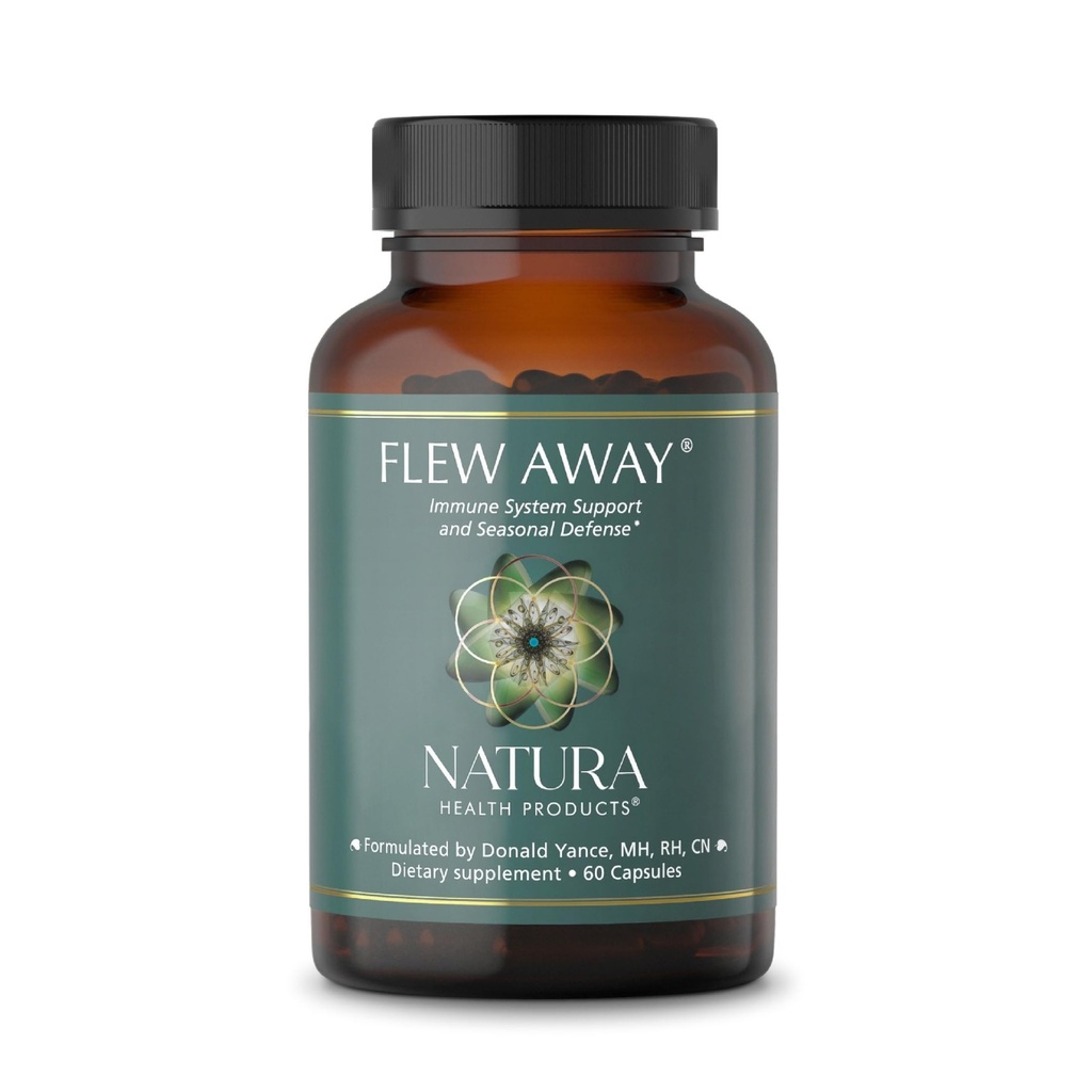 Natura Health Products Flew Away - Immune System Support & Seasonal Defense - כולל ג'ינג'ר, Elderberry, Propolis ו- Eucalyptus (60 קפסולות)