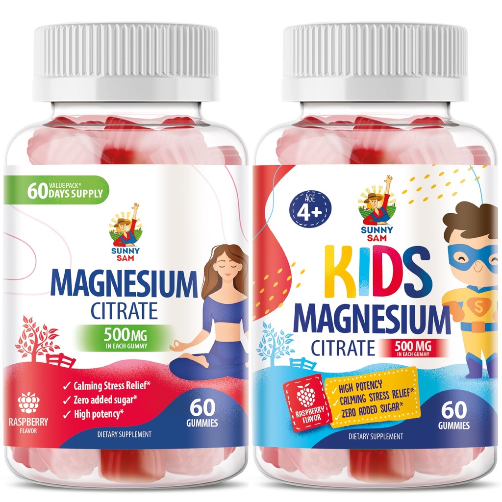 מגנזיום חניכיים לילדים ומבוגרים - 500 מ"ג - Calm Magnesium Chews - Magnesium Citrate Chewable תוסף עבור Mood & שרירים תמיכה