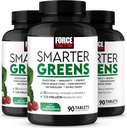 ל-FACTOR Smarter Green Tablets, 3Pack, Greens תוסף עם 25+ Superfoods ו- Antioxidants כדי לשפר את העיכול, להפחית מתח, לחזק את התחמושת ולתמוך במטבוליזם, 270 טבליות