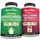 Nutrivein Premium Ashwagandha קפסולות & Tart Cherry קפסולות Bundle: High-Absorption Tart Cherry Extract and Ashwagandha תוספי עבור Recovery, Balance ו Vitality