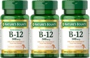 Nature's Bounty B-12 Quick Dissolve Tablet 500 מקג, 300 טבליות (3 X 100 ספירה בקבוקים)