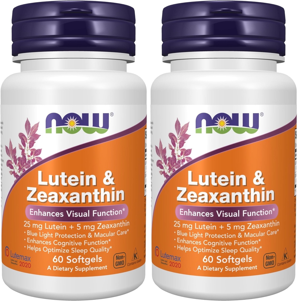 עכשיו תוספים, Lutein & Zeaxanthin עם 25 מ"ג Lutein ו 5 מ"ג Zeaxanthin, 60 Softgels (Pack של 2)