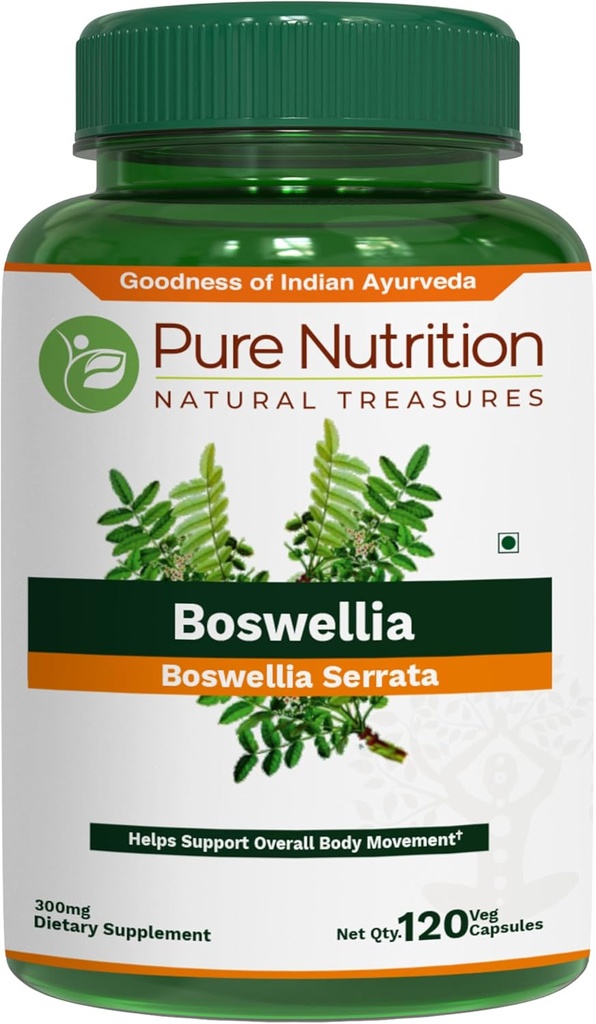 תזונה טהורה Boswellia Serrata 15:1 לחלץ 600 מ"ג | 120 Cap | Min 65% Boswellic Acids | כל משרת מציע 600 מ"ג 15:1 לחלץ Equivalent to 9000mg Raw Boswellia אבקה