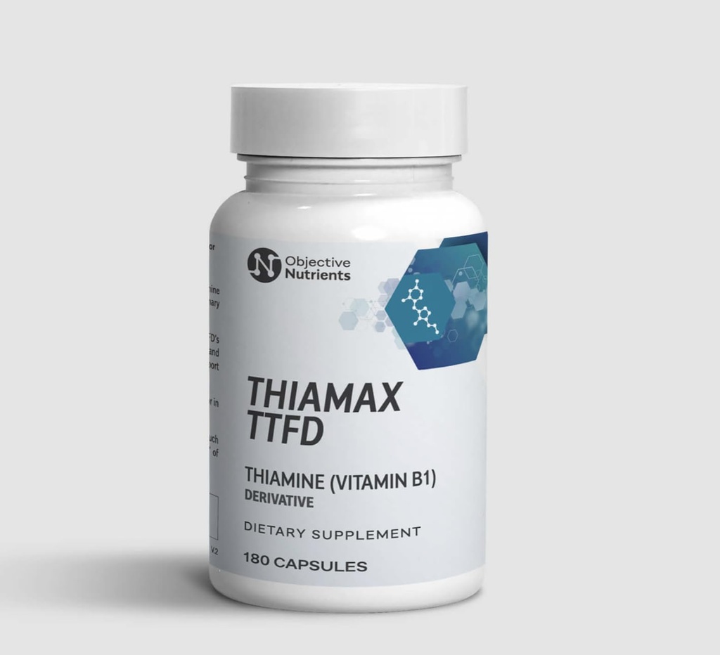 Thiamax ויטמין B1 (Thiamine TTFD), The Original, No Toxic Fillers, Supports Energy Metabolism, High Dose, Third Party Tested, All Active Ingredients 100mg, Count 180