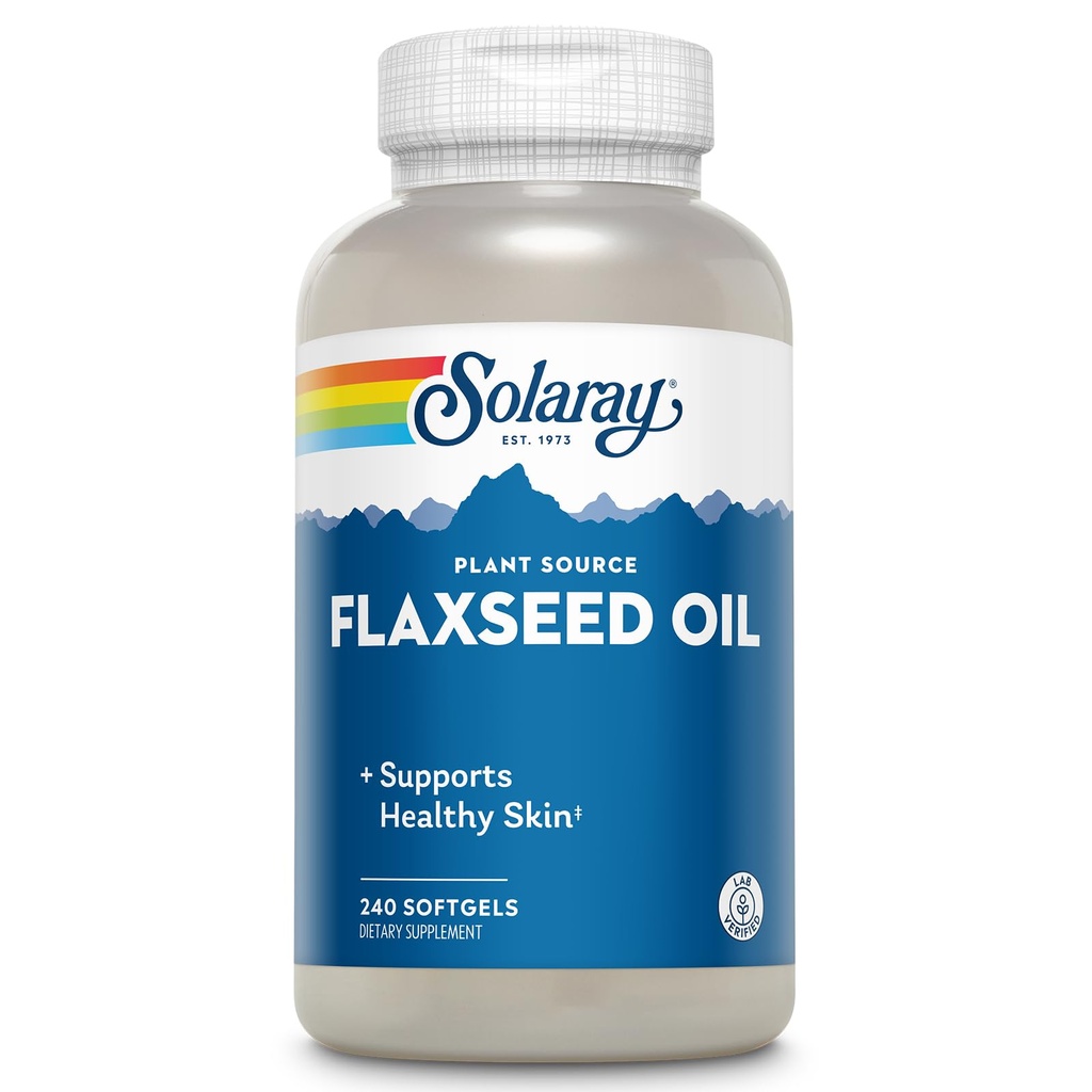 SOLAרי Flaxseed שמן 3000 מ"ג עם אומגה 3 6 9, Flax Seed Softgels עבור בריאות העור, תוספת אומגה משולש, non-GMO, Gluten Free, מעבדה מאומתת - 60 ימים הבטחת - 80 משרתים, 240 Softgels, 240 Softgels, 240 Softgels.