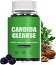 Candida ניקויse, Candida ו Detox תומכים חניכיים, 10in-1 מתקדם פורמולה עם Black Walnut, PAU D'Arco & Wormwood, non-GMO 60 מ"מ