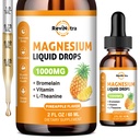 Magnesium Glycinate נוזל טיפות, 1000 מ"ג של תרכובת מגנזיום נוזלי עבור שינה, עצב, אנרגיה, שריר, העצם, Calm & Digestion, High Absorption, 2 Fl Oz, Sugar-Free Pineapple Flavor