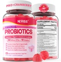 ויטמין Probiotics for Women PH Balance, Odor Control with Prebiotics, Cranberry, D-Mannose, מקדם את פלורה בריאה Feminine, Urinary Tract, Yeast, תמיכה עיכולית, סוכר חינם, 120Cts