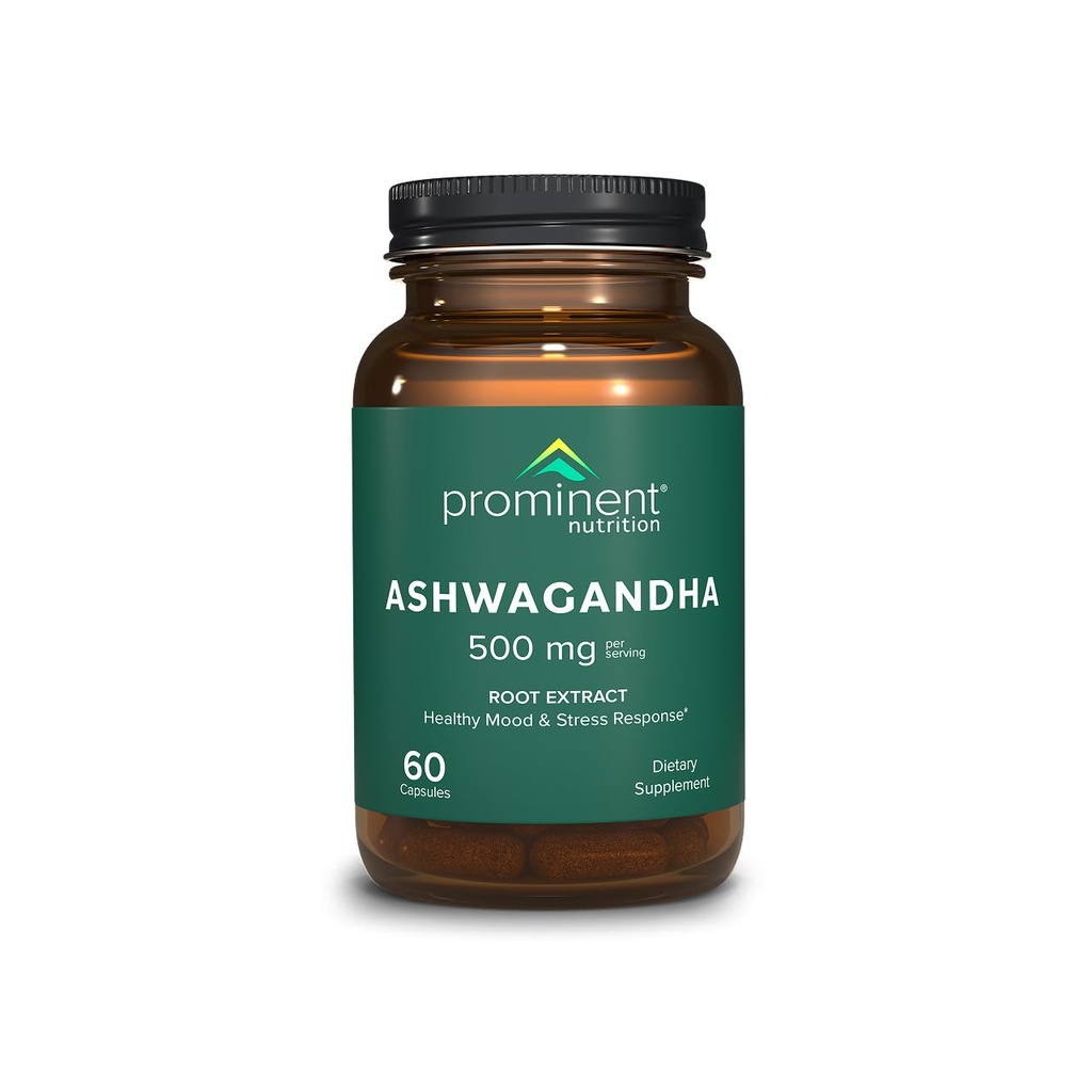 תוספי תזונה בולטים Ashwagandha - קלינית מחקר Shagandha Root Extract for Healthy Mood & Stress Support, Standardized to 2.5% Withanolides, 500 מ"ג, 60 קפסולות טבעוניות - 1 Pack