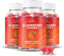 BeLive Elderberry חניכיים עם Zinc ו ויטמין C - Immune Support תוסף עם ויטמין D, A, E, B12 - חניכיים עבור עצמות בריאות ושיניים, טבעוני, Keto & non-GMO - Raspberry Flavor | 3Pack