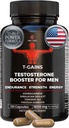Anabolic Booster & שריר בונה, תוסף טסטוסטרון T-GAINS עבור גברים, TRT Test Booster & Estrogen בלוקer, תוספי HGH עבור גברים - טונגקאט עלי Fadogia Agrestis עבור צמיחה שרירית, 120 Caps