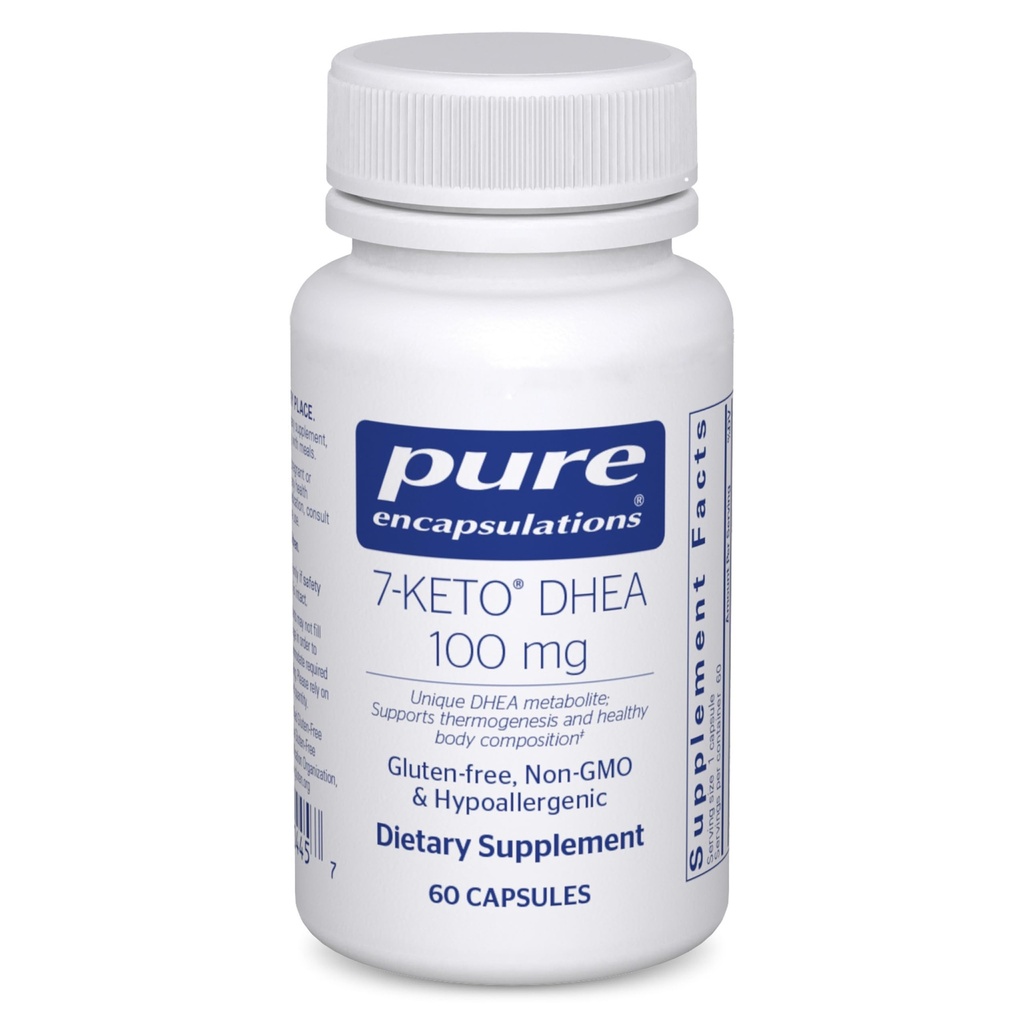 טהור Encapsulations 7-Keto DHEA 100 מ"ג | תוספת ייחודית DHEA Metabolite לתמיכה Thermogenesis וטיפוח גוף בריא* | 60 קפסולות