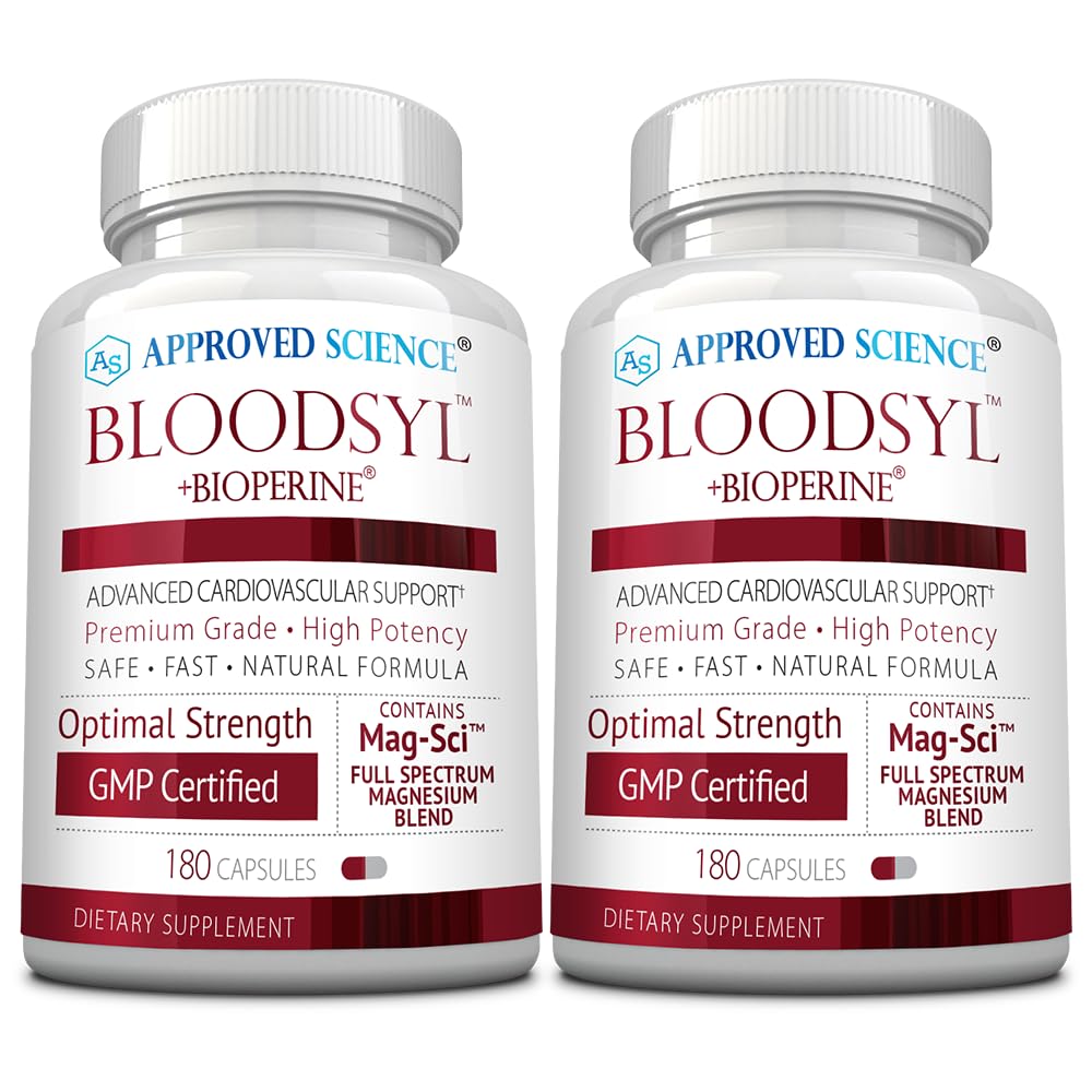 באדיבות Science Bloodsyl - Supports Blood Flow - הותורן ברי, מגנזיום, BioPerine - 180 קפסולות - Pack of 2