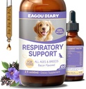 EagouDiary Dog Cough Treatment,Liquid Kennel Cough Treatment with Lysine, Mullein, ויטמינים, תוספת טבעית עבור Canine Respiratory, Sneezing, יבש, Wet & Barky הקלה (60mL/2 Fl Oz)