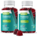 VITEEY Probiotics with Prebiotics - Gut Health Supplements for Digestive Health - 2 מיליארד CFUs - טבעוני, Gluten-Free - 120 Count
