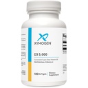 XYMOGen D3 5000 - ויטמין D3 5000 IU (125 mcg) - ויטמין D גבוה לצריכת בריאות החיסון, העצם + בריאות הלב (180 Softgels)