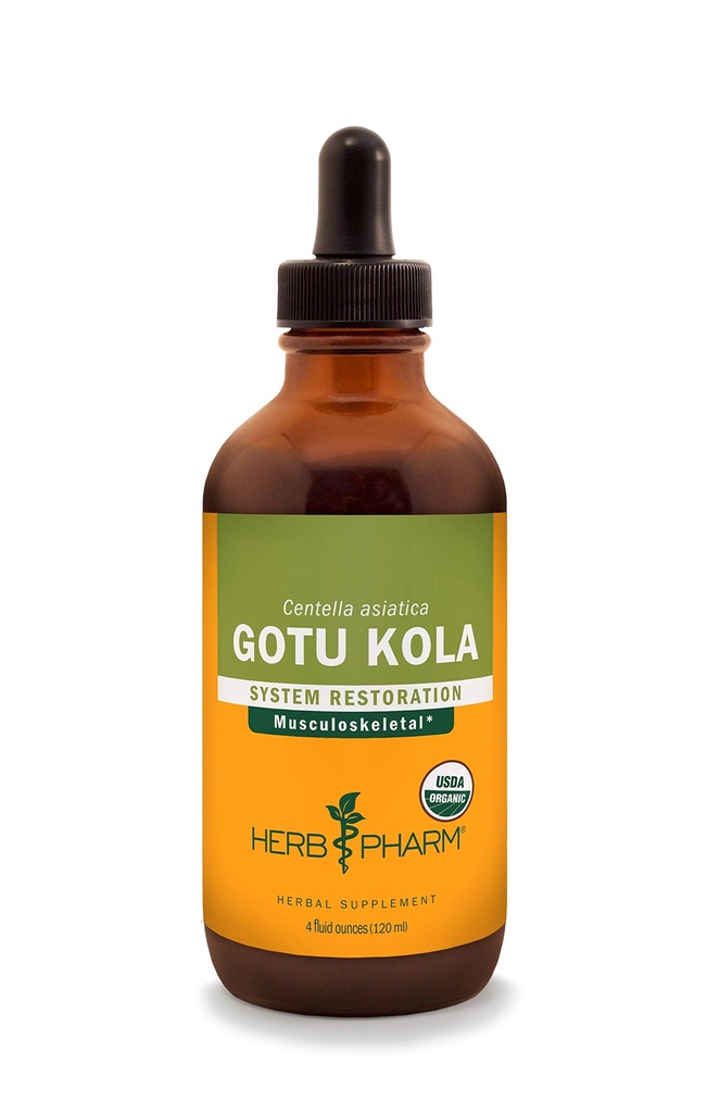 Herb Pharm מוסמך אורגני Gotu Kola נוזל לחלץ תמיכה מערכת Musculoskeletal - 4 Ounce