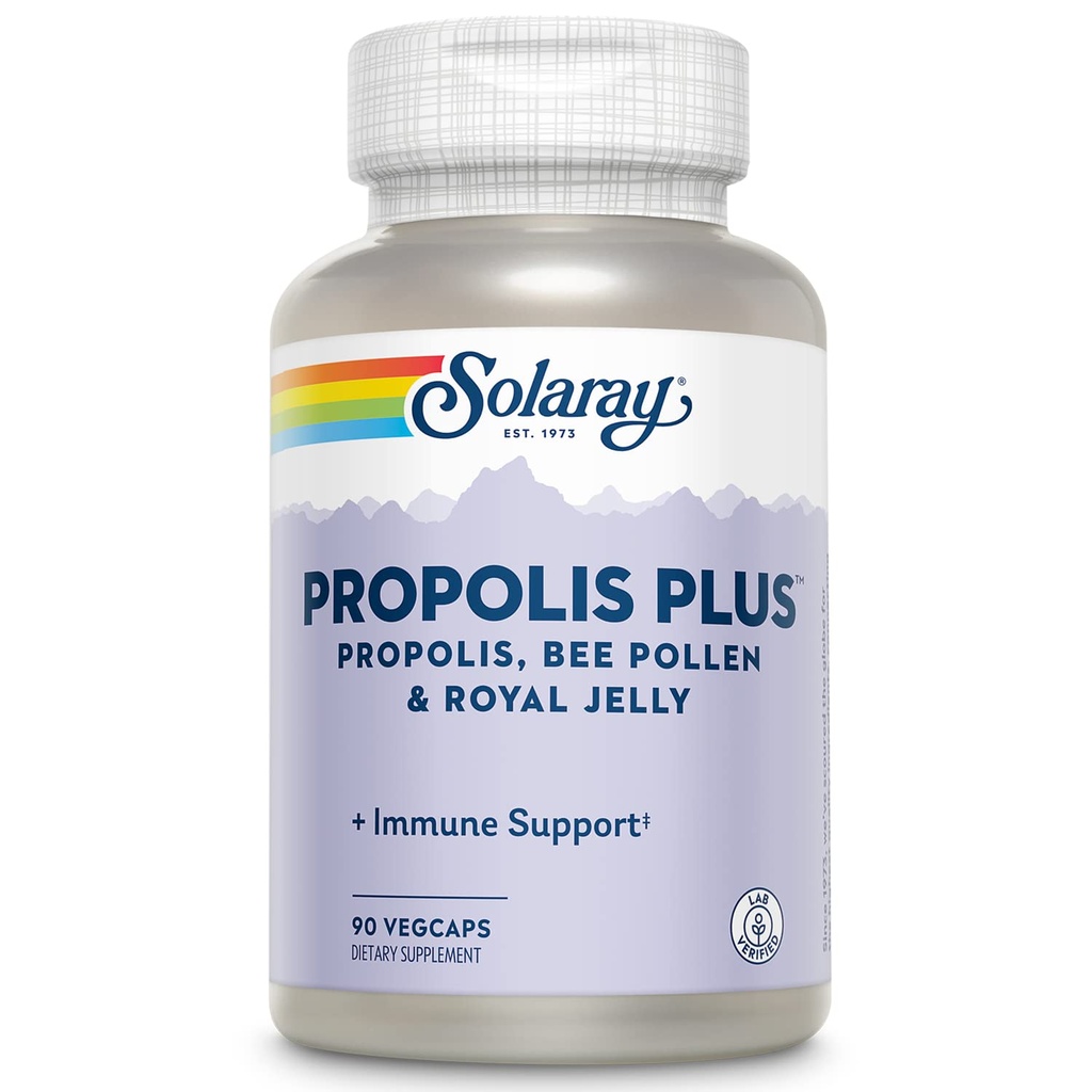 SOLAרי Propolis פלוס | תמיכה במערכת החיסון בריאה עם Propolis, Bee Pollen & Royal Jelly | 90 VegCaps