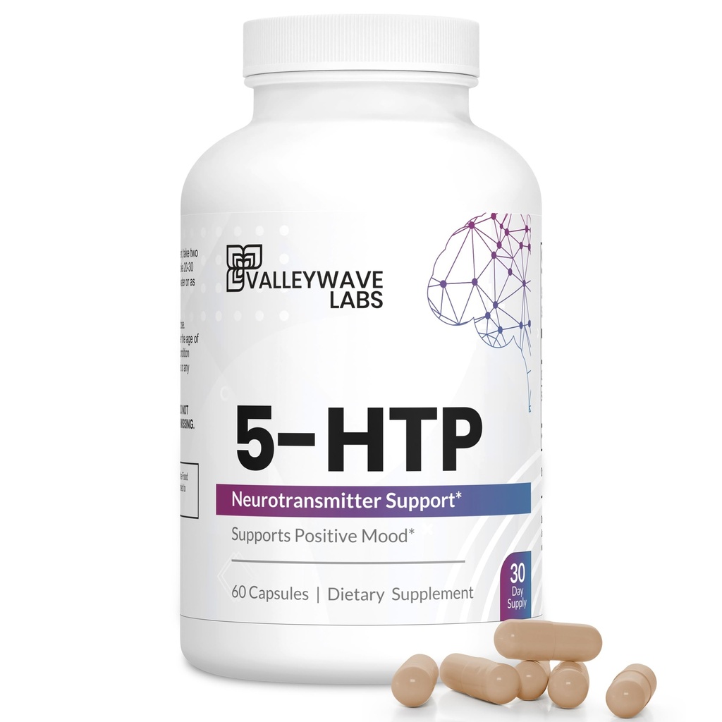 5-HTP - 200mg 5HTP תוספת (5-Hydroxytryptophan) כדי לתמוך Mood Plus Sleep *, Stress Relief *, 60 קפסולות - 30 יום אספקה, המיוצר בארה"ב