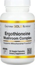 California Gold Nutrition Ergothioneine Mushroom Complex with Organic Maitake, אורגני Oyster, שואבי האריה אורגני Mane Mushroom ו L-Ergothioneine, 90 קפסולות Veggie