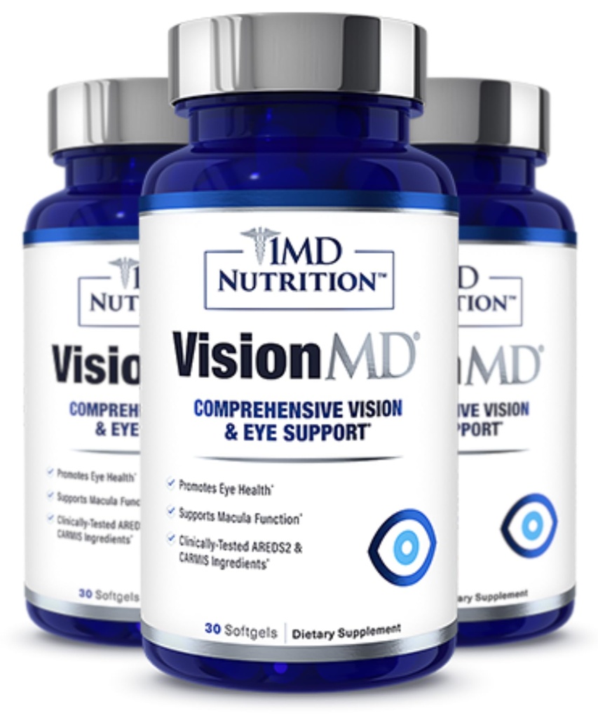 1MD תזונה חזוןMD עין ויטמין CarMIS - עם Lutein & Zeaxanthin | תמיכה ב- Vision Health, Everyday Eye Strain, & Occasional Dry Eye