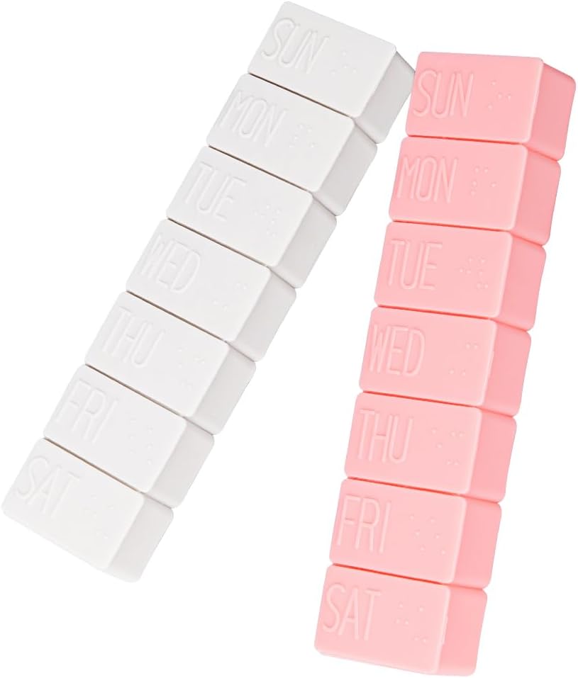 Sanderala 2Pack Weekly Pill מארגנת, Extra Large 7 Days Pill Cases Travel Daily Pill Box for Fish Oil, Calcium Tablets Supplements ו- אחרים גלולות ויטמין
