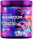 אבקת תוסף Mushroom 2200 מ"ג - 11 באבקת פורמולה מורכבת אחת עם אריה אורגני מאן, Reishi, Cordyceps, Chaga, טורקיה Tail Mushroom תוספת עבור זיכרון ותמיכה במוח - 60 משרתים