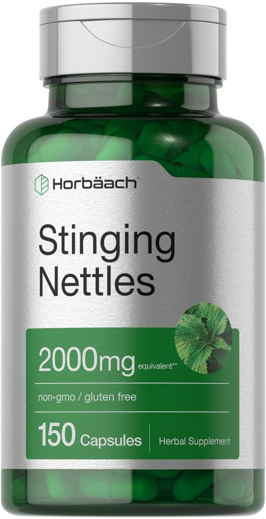 Horbäach Sting Nettle קפסולות 2000 מ"ג | 150 Count | Herbal Leaf Supplement