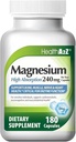 רמה גבוהה של 100% Chelated Magnesium | תמיכה העצם* | שריר* | Nerve & Heart Health* | 240 מ"ג -180 קפסולות