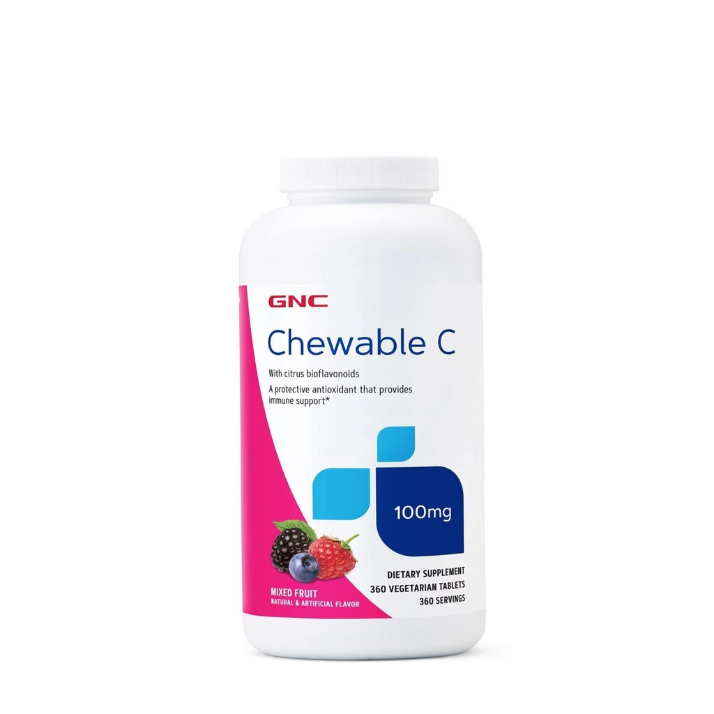 GNC ויטמין C 100 מ"ג, מספק תמיכה כספית, פירות מעורבים, 360 משרתים