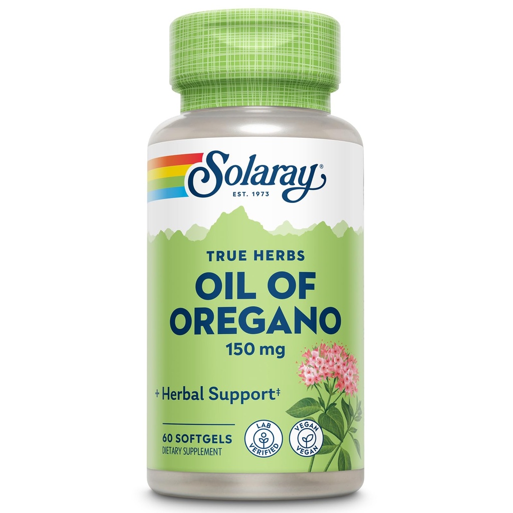 שמן SOLAרי של Oregano Softgels 150 מ"ג - תוספת שמן Oregano שמן תוספת תמיכה Powerful Wellness - בסיס שמן זית נוסף - טבעוני, 60 ימים להבטיח - 60 משרתים, 60 Softgels