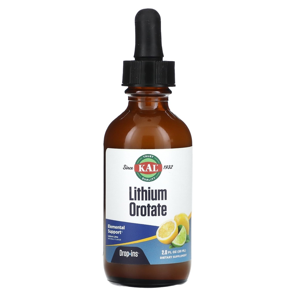 Lithium Orotate Drops, Lemon Lime, 2 fl oz (59 מ"ל)