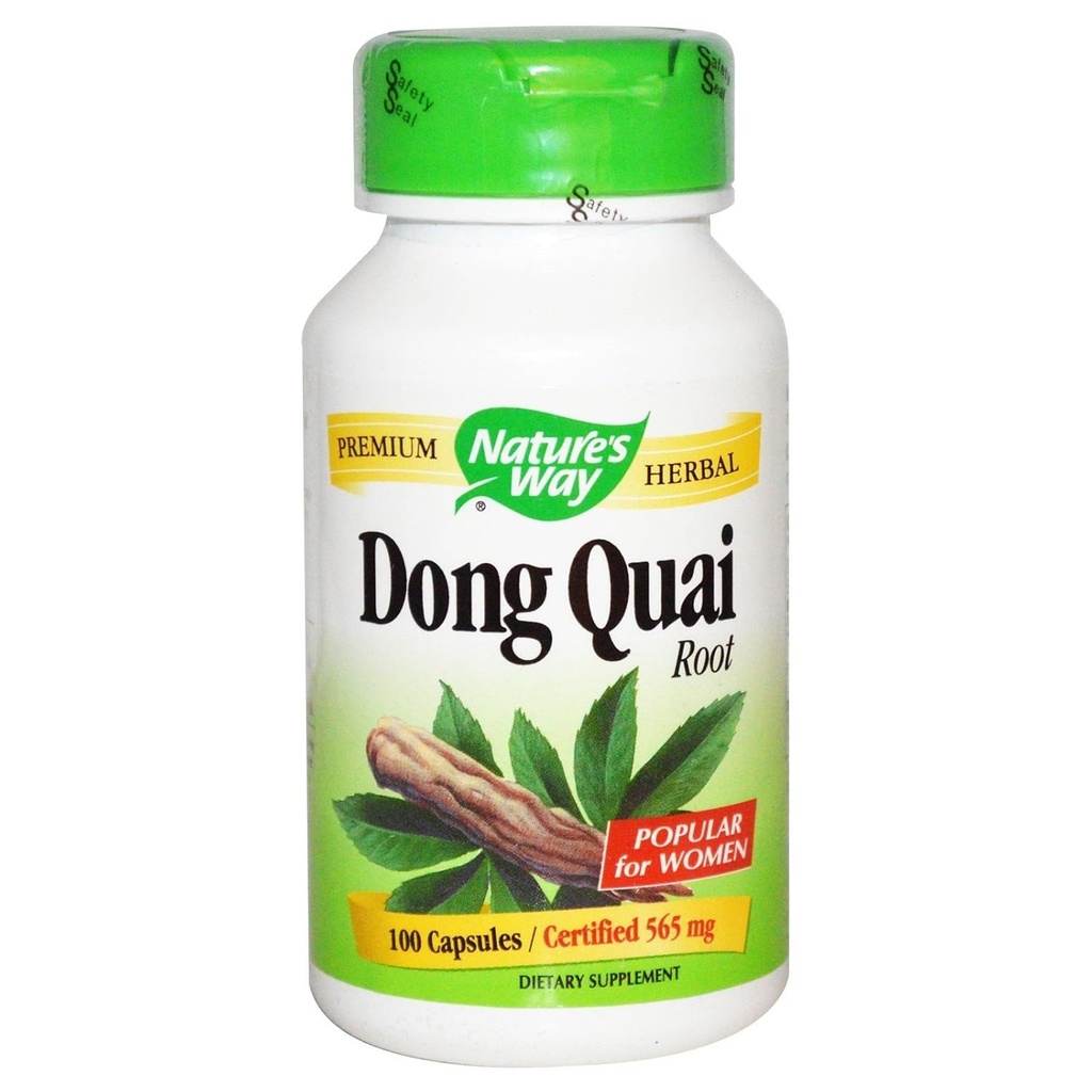 Natures Way Dong Quai Root כמוסות, 565 Mg - 100 לחבילה - 3 חבילות למקרה.