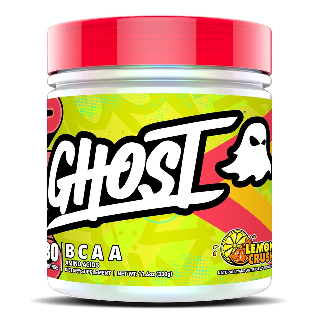 Ghost BCAA אבקת Amino Acids תוספת, לימון Crush - 30 משרתים - סוכר חינם Intra, Post & Pre Workout Amino אבקת & Recovery לשתות, 7G BCAA