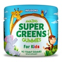 Infusions Super Green Gummies for Kids 90 Superfood Booster Soft and Delicious 8 Powerful בלנדרים טבעוניים ידידותיים Gluten Free & Non-GMO