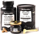 Better Alt Shilajit Resin 30 gm & Sea Moss קפסולות אנרגיה Duo טהור Hilajit זהב כיתה עבור גברים ונשים עם כוח גבוה וים אירי מוs עם שמן שחור Seed שמן