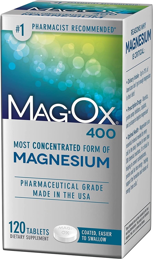 Mag-Ox 400 Magnesium תוסף 120 טבליות, Pack of 4