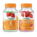 ויטמין C 1050 + Collagen & ויטמין C, Gummies Bundle - גדול Tasting, ויטמין תוסף, Gluten Free, GMO חינם, Chewable Gummymy