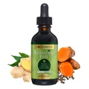 Go Foodsents Turmeric Ease - תוספת אורגנית Turmeric עם Curcumin, ג'ינג'ר & Black Pepper - טיפות נוזליות לחלץ Tincture for Quick Absorption - תומך בבריאות משותפת והגנה על החיסון - 2oz