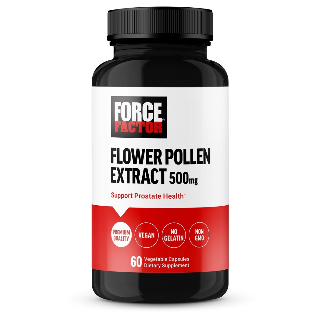 עבור פרח FACTOR פולן Prostate תמיכה תוסף בריאות גברים, Prostate Health תוספי מזון, 500 מ"ג פרחים פולינוס קפסולות, טבעוני, No Gelatin, non-GMO, 60 קפסולות