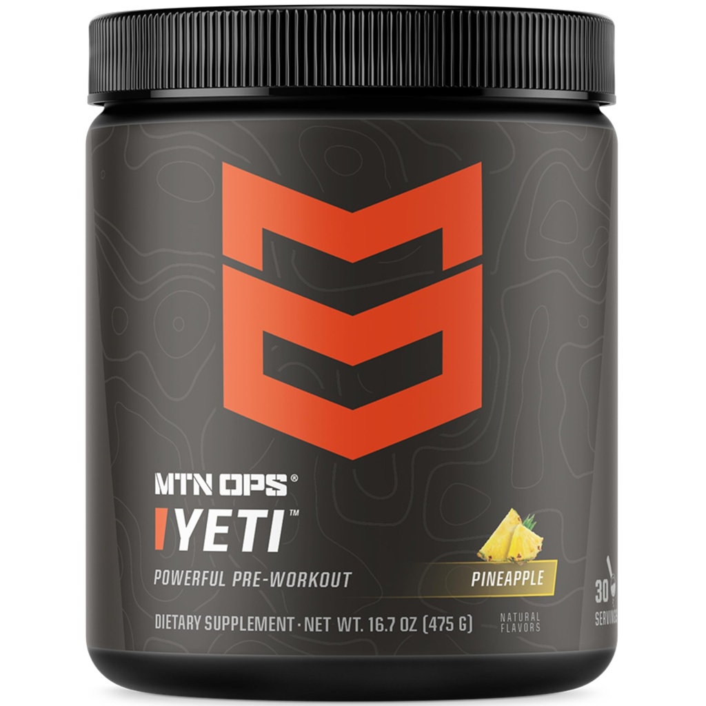 MTN OPS Buti Pre-Workout אבקת אנרגיה לשתות עם קריטין, 200 מ"ג Caffeine & BCAAs עם Beta Alanine, 30 משרת Tub, Pineapple Crush